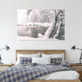 Winter bij de rivier canvas afdruk (Insitu (Slaapkamer))