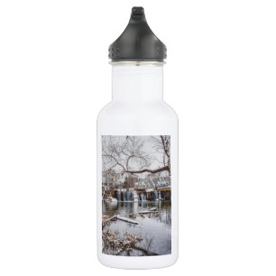 Winter bij Finley Dam Stainless Steel Water Bottle Waterfles