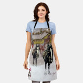 Winter bij het boerderij Black Horses Schort (Gedragen)