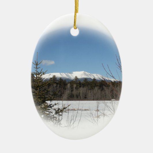 Winter bij Katahdin Keramisch Ornament (Voorkant)