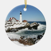 Winter bij Portland Head Light Keramisch Ornament (Voorkant)