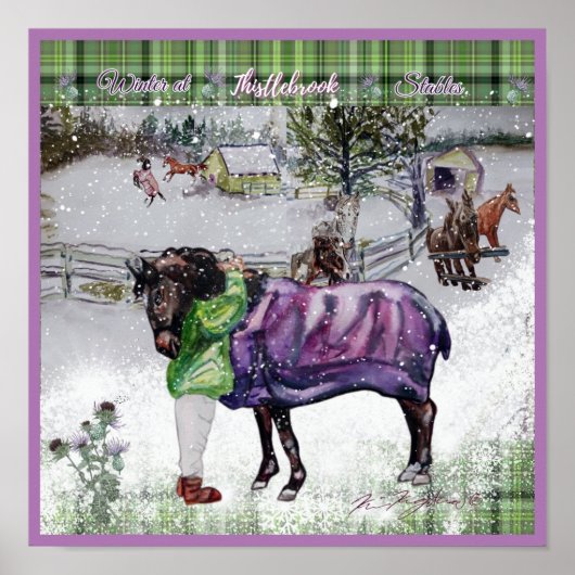 Winter bij Thistlebrook Stables Poster (Voorkant)