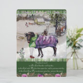 Winter bij Thistlebrook Stables Schrift Feestdagenkaart (Staand voorkant)