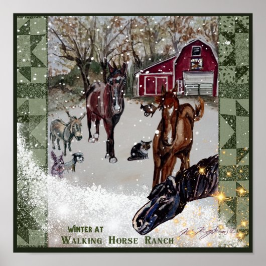 Winter bij Walking Horse Ranch Poster (Voorkant)