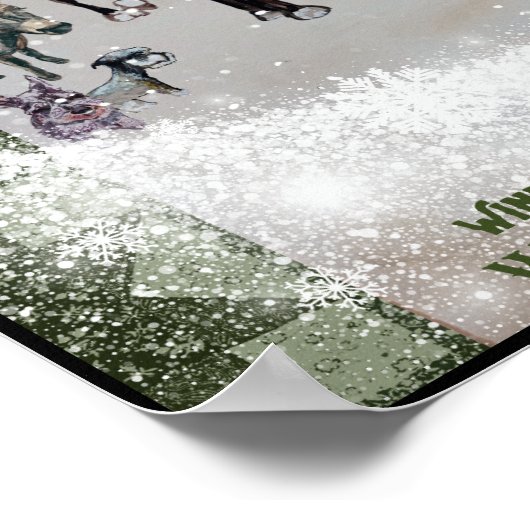 Winter bij Walking Horse Ranch Poster (Hoek)