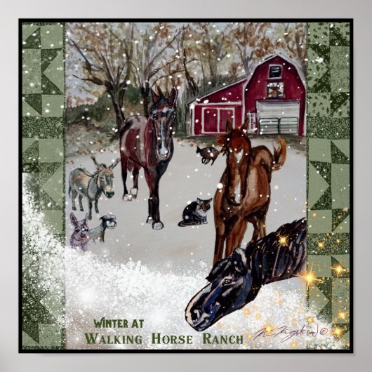 Winter bij Walking Horse Ranch Poster (Voorkant)