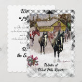 Winter bij West Hills Boerderij 2 zwarte paarden Feestdagenkaart (Voorkant / Achterkant)