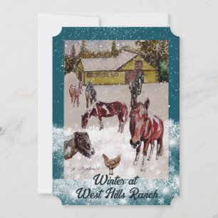 WINTER BIJ WEST HILLS RANCH FEESTDAGENKAART