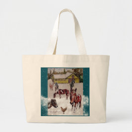 WINTER BIJ WEST HILLS RANCH GROTE TOTE BAG