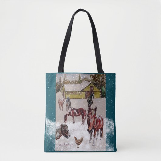 WINTER BIJ WEST HILLS RANCH TOTE BAG (Voorkant)