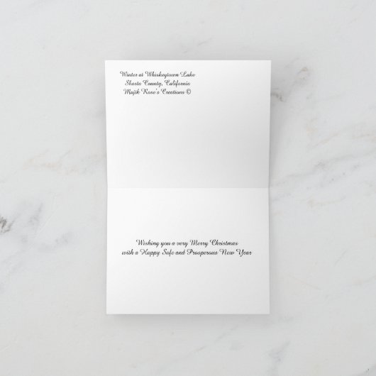 Winter bij Whiskeytown Lake/ Kerst ..... Kaart (Binnen)