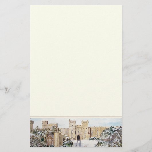 Winter bij Windsor Castle geschilderd briefpapier (Achterkant)
