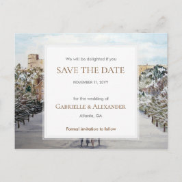 Winter bij Windsor Castle Wedding Save The Date Aankondigingskaart