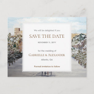 Winter bij Windsor Castle Wedding Save The Date Aankondigingskaart
