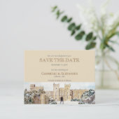 Winter bij Windsor Castle Wedding Save The Date Aankondigingskaart (Staand voorkant)