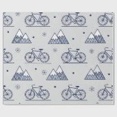 Winter Bike Mountain Wrapper Cadeaupapier (Vlak)