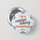 Winter Biking Champion - Grote pop Ronde Button 5,7 Cm (Voorkant /achterkant)