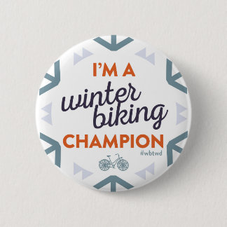 Winter Biking Champion - Grote pop Ronde Button 5,7 Cm