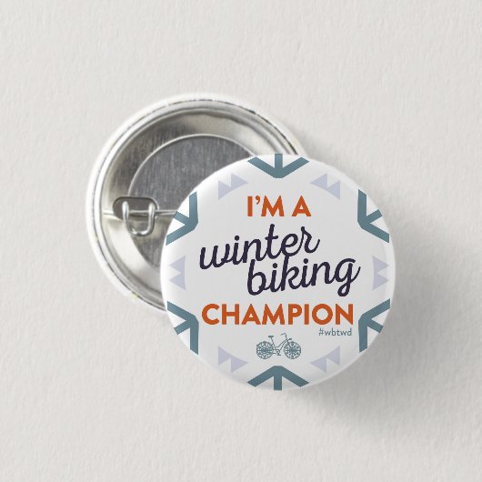 Winter Biking Champion - Small Pin Ronde Button 3,2 Cm (Voorkant /achterkant)