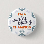 Winter Biking Champion - Small Pin Ronde Button 3,2 Cm (Voorkant)