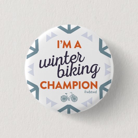 Winter Biking Champion - Small Pin Ronde Button 3,2 Cm (Voorkant)