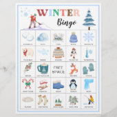 Winter Bingo Cards Winter Games for Kids Printable Flyer (Voorkant)