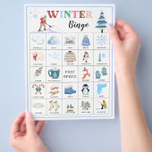 Winter Bingo Cards Winter Games for Kids Printable Flyer (Hand)