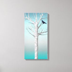 Winter Birch Grove met 10x20 Wrapped Canvas Afdruk