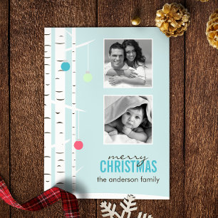 Winter Birch kerstfoto Kaart feestdag