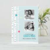 Winter Birch kerstfoto Kaart feestdag (Staand voorkant)