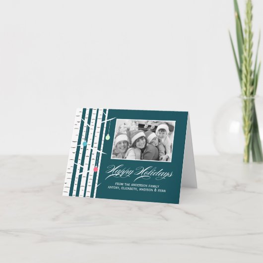 Winter Birch kerstkaarten Feestdagen Kaart (Voorkant)