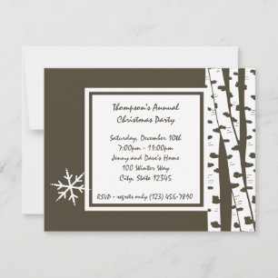 Winter Birch/Party Invitation Kaart