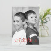 Winter Birch Tree Double Sided Photo Card Feestdagenkaart (Staand voorkant)