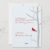 Winter Birch Tree Double Sided Photo Card Feestdagenkaart (Achterkant)