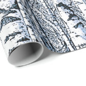 Winter Birch Tree Forest Cadeaupapier (Rol Hoek)