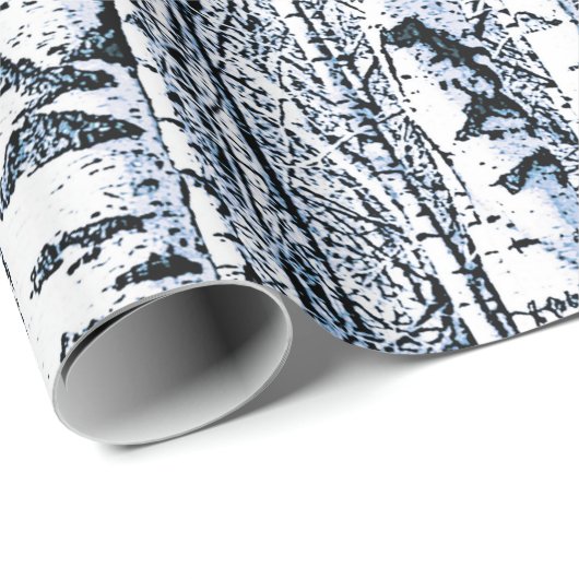 Winter Birch Tree Forest Cadeaupapier (Rol Hoek)