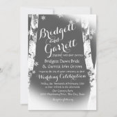 Winter Birch Trees Design Wedding Kaart (Voorkant)