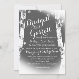 Winter Birch Trees Design Wedding Kaart