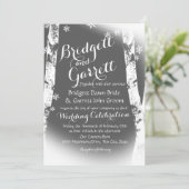 Winter Birch Trees Design Wedding Kaart (Staand voorkant)
