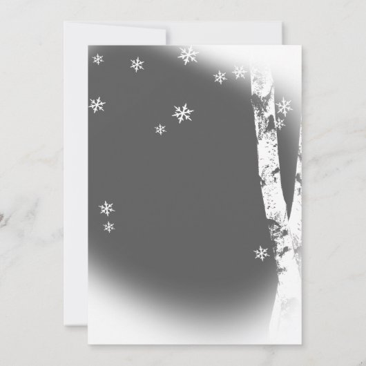 Winter Birch Trees Design Wedding Kaart (Achterkant)