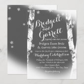 Winter Birch Trees Design Wedding Kaart (Voorkant / Achterkant)
