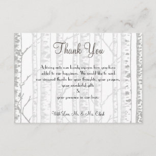 Winter Birch Wood Dank u wel Bedankkaart