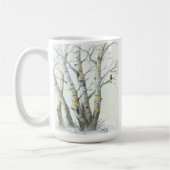 Winter Birches gekleurd potlood Art Koffiemok (Links)