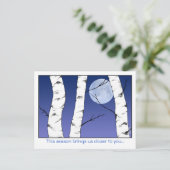 Winter Birches Solstice/Yule Briefkaart (Staand voorkant)