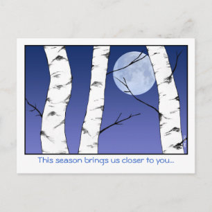 Winter Birches Solstice/Yule Briefkaart