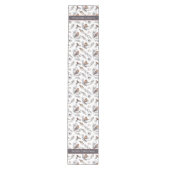 Winter Bird and Holly Pattern Kerstmis Medium Tafelloper (Voorkant)