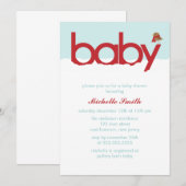 Winter Bird Baby shower Kaart (Voorkant / Achterkant)