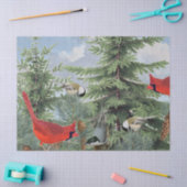 Winter Bird Forest Cardinaal Chickadee Nuthatch Sk Tissuepapier (Craft)