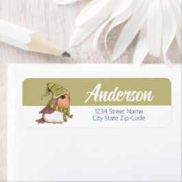 Winter Bird Holiday Return Address Label