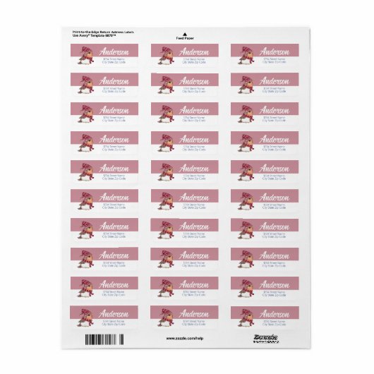 Winter Bird Holiday Return Address Label (Full Sheet)